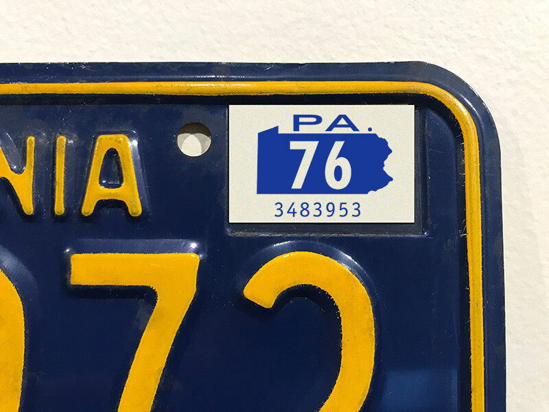 1976 Pennsylvania License Plate Registration Sticker, PA, Classic, Vintage, Tag 1976 Pennsylvania License Plate Registration Sticker, PA, Classic, Vintage, Tag