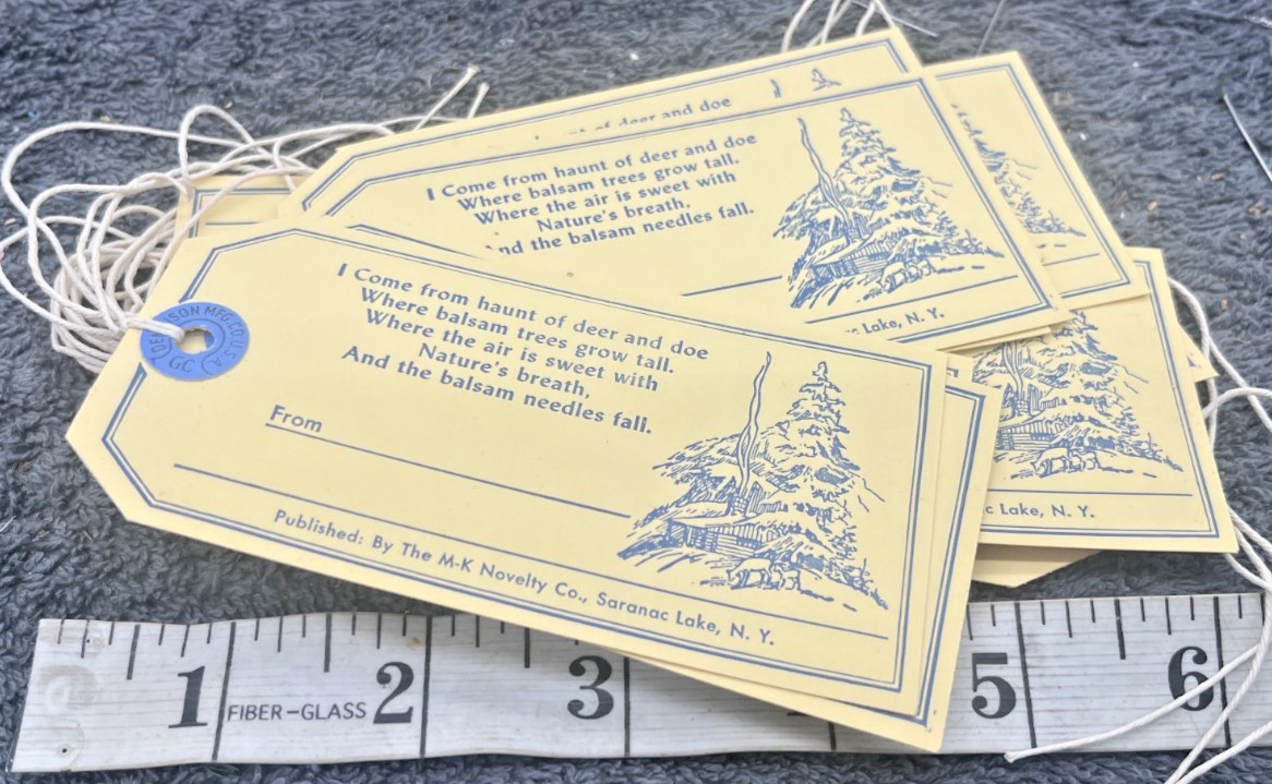 antique vintage deadstock dennison store tag labels christmas tree  lot 10 usa