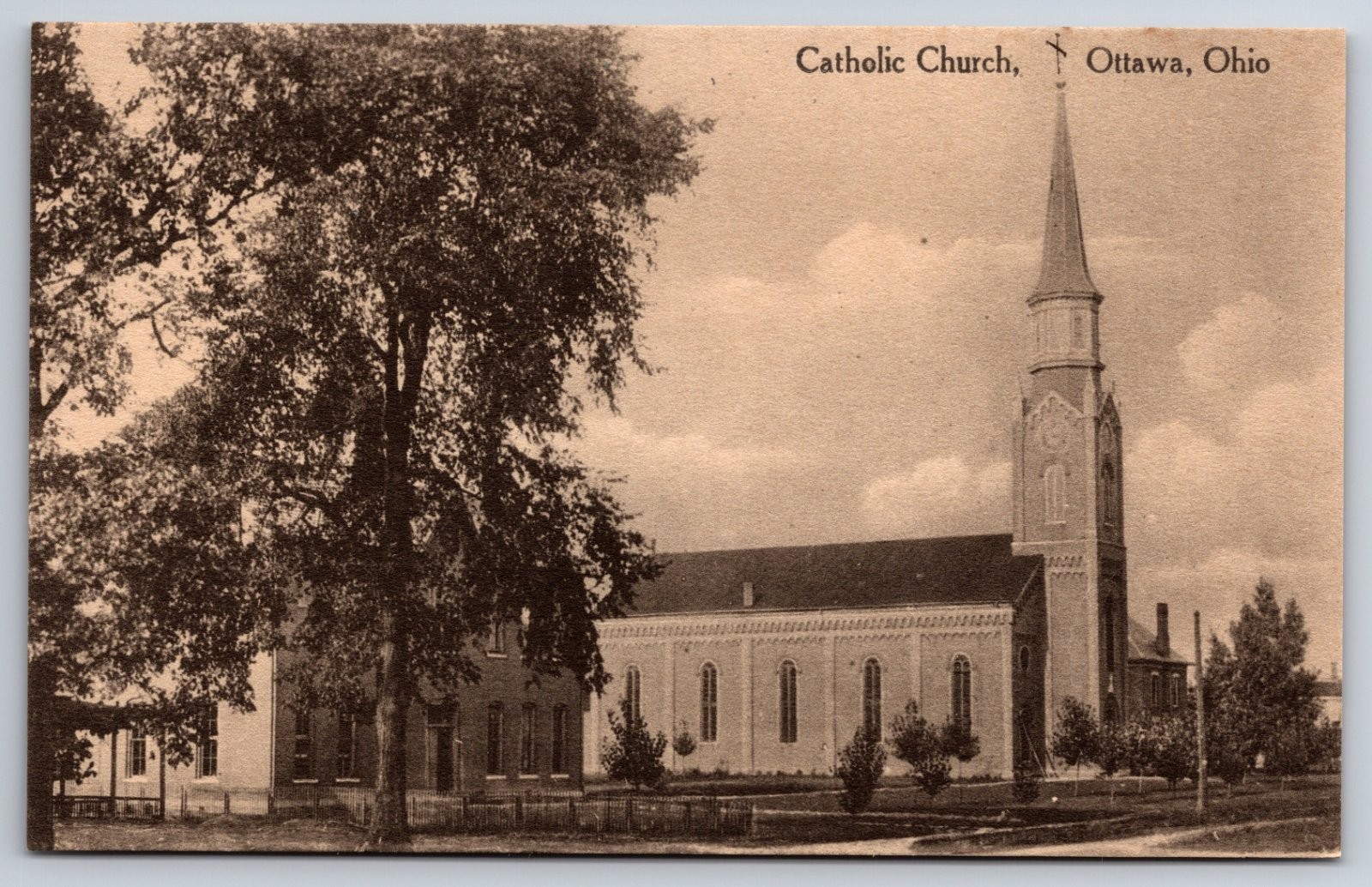 Catholic Church Ottawa Ohio Postcard Catholic Church Ottawa Ohio Postcard