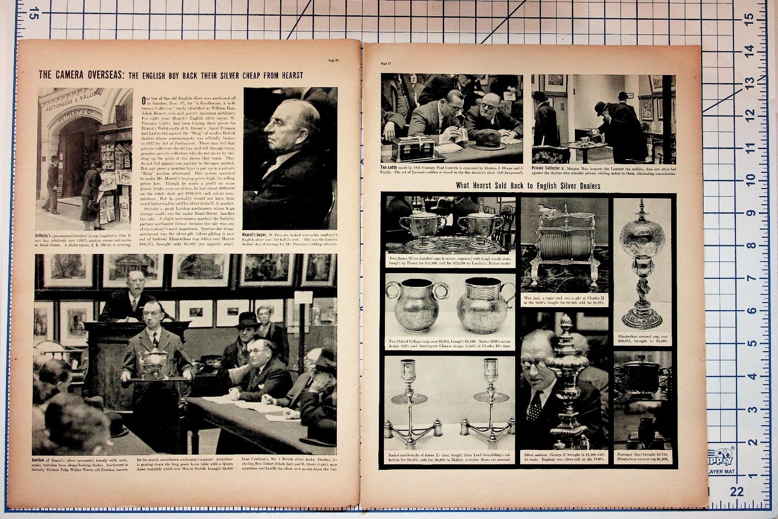 1930s Magazine Page Hearst English Silver Auction Sotheby's Antiques Ephemera 1930s Magazine Page Hearst English Silver Auction Sotheby's Antiques Ephemera