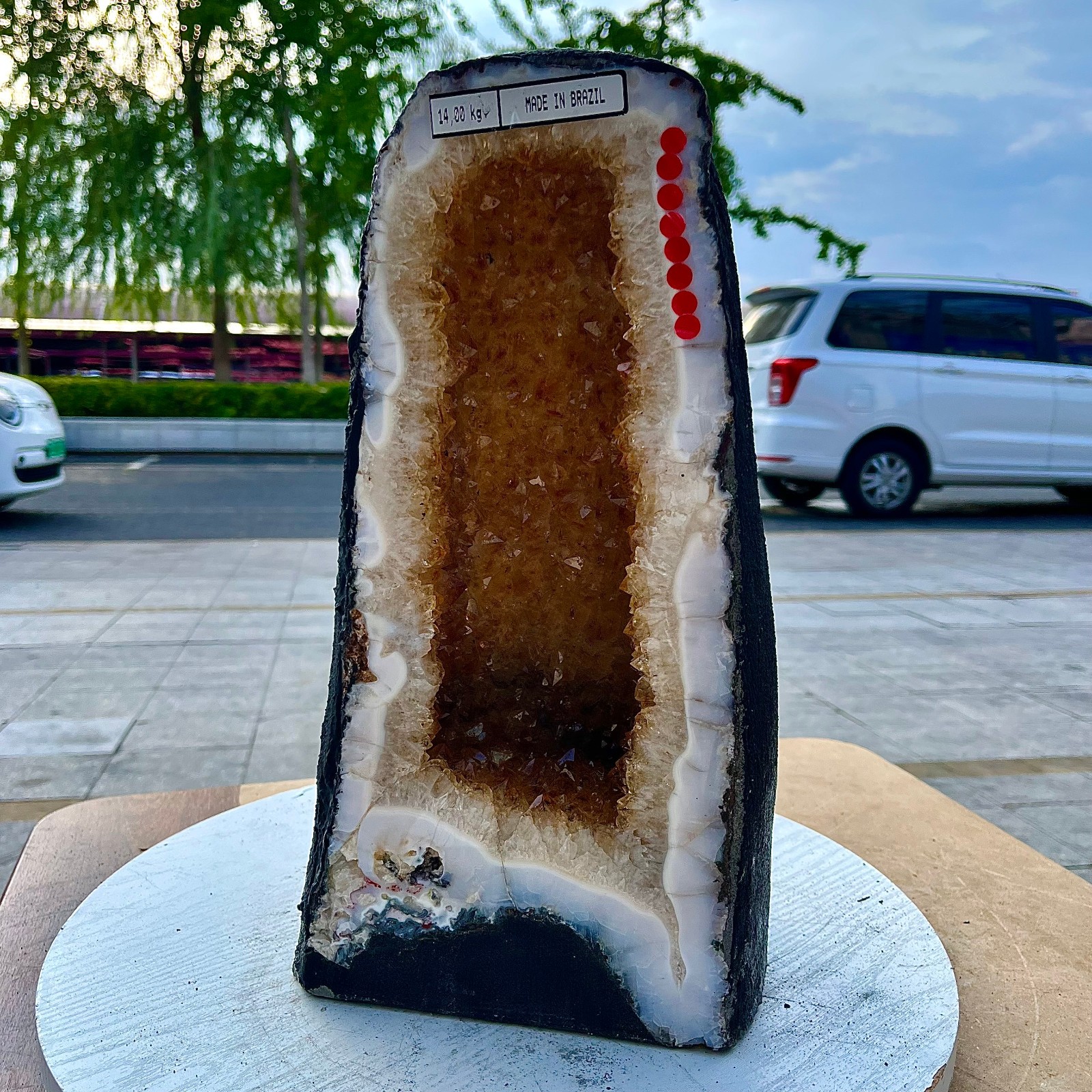 30.86LB Natural yellow crystal cave quartz crystal spiritual decoration