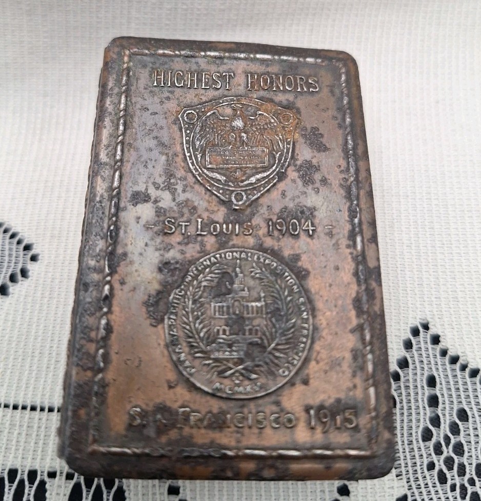 Antique Indian Motorcycle Brass Match Safe Hendee Co. St. Louis 1904 SF 1915