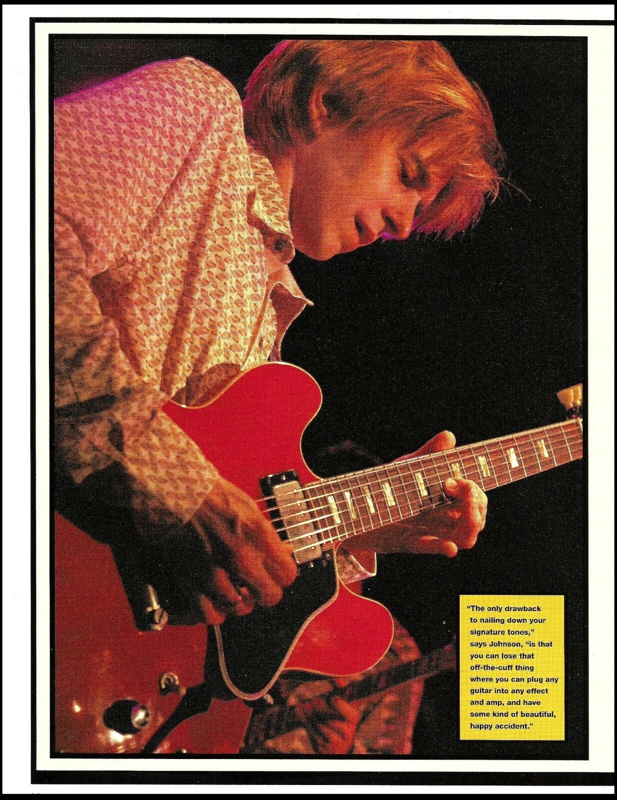 Eric Johnson 1964 Gibson ES-335 red guitar pin-up photo 2000 print