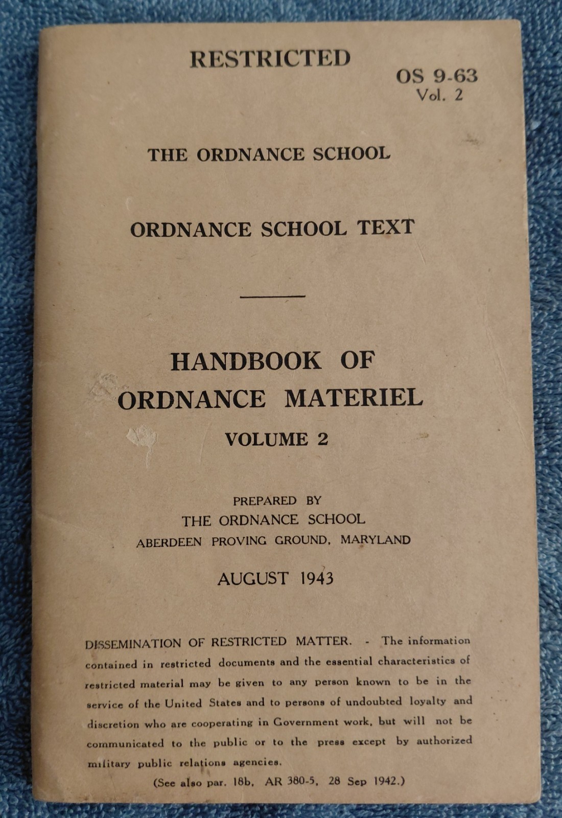 Handbook of Ordnance Materiel Vol. 2 – August 1943 – WWII Historical Manual Book