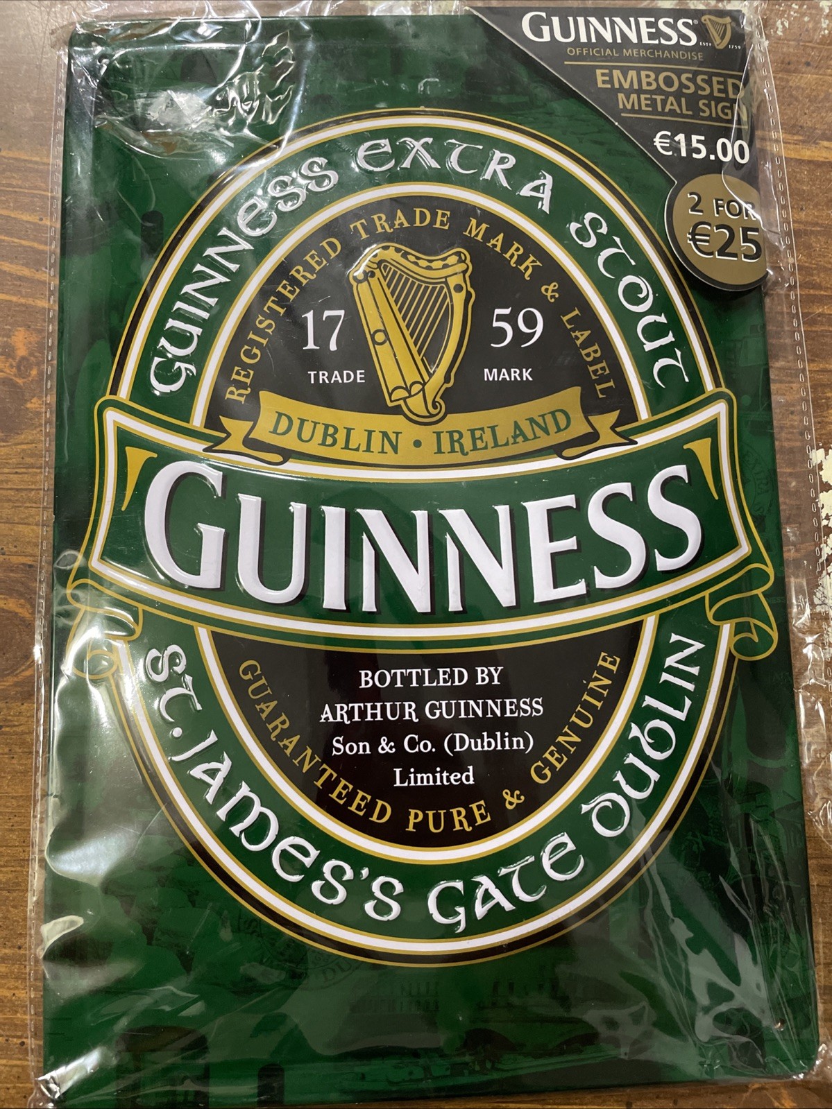 Guinness Extra Stout  Sign  Metal Tin Gifts From Ireland Guinness Shop