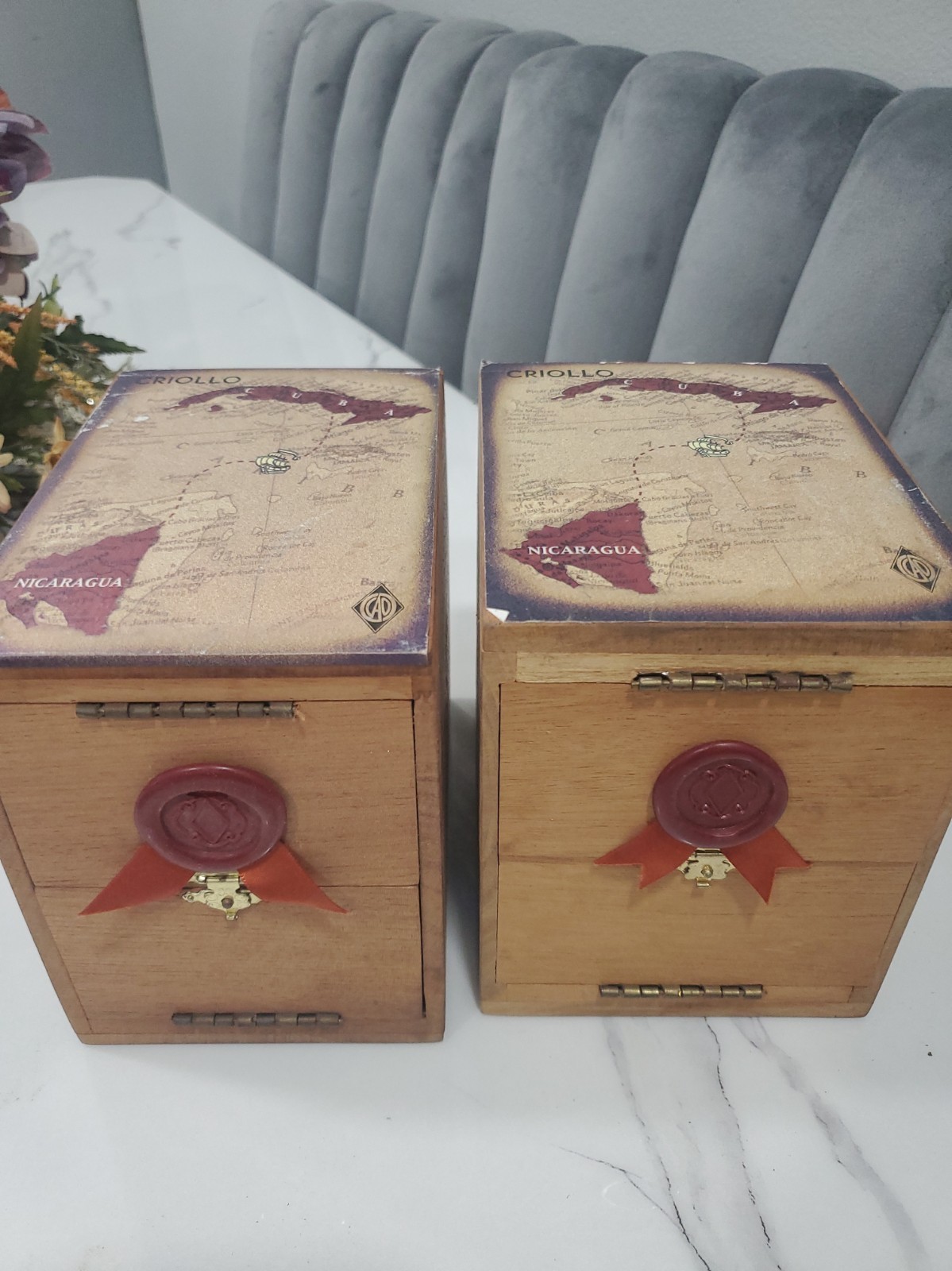 Vintage Cao Criollo Wooden Cigar Box Lot Of 2 Vintage Cao Criollo Wooden Cigar Box Lot Of 2