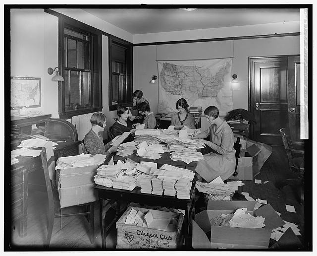 T.R. Shipp Co. Vote Counting Office 1920s Election Workers Roundup Votes