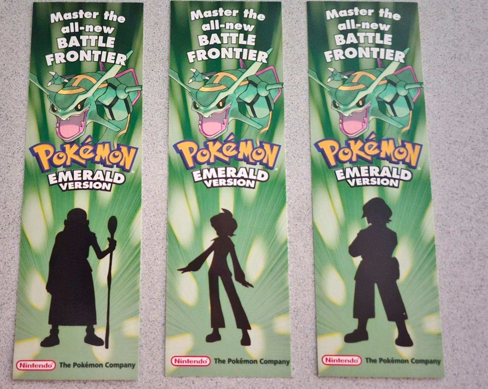 Pokemon Rayquaza Emerald bookmark SET OF 3 MINT Gameboy Advanced '05 Delta Reign