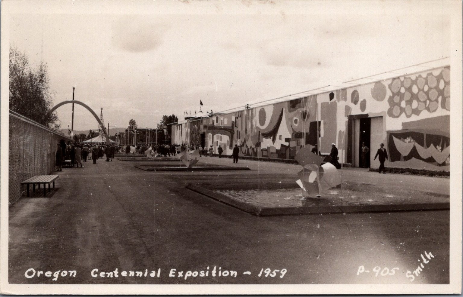 1959 Oregon Centennial Exposition RPPC - Abstract Art & Crowds
