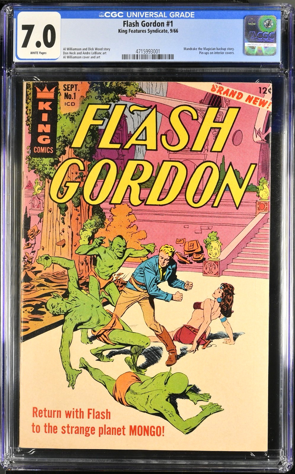 Flash Gordon #1 CGC 7.0 - Mandrake the Magician - King Comics 1966 - Silver Age