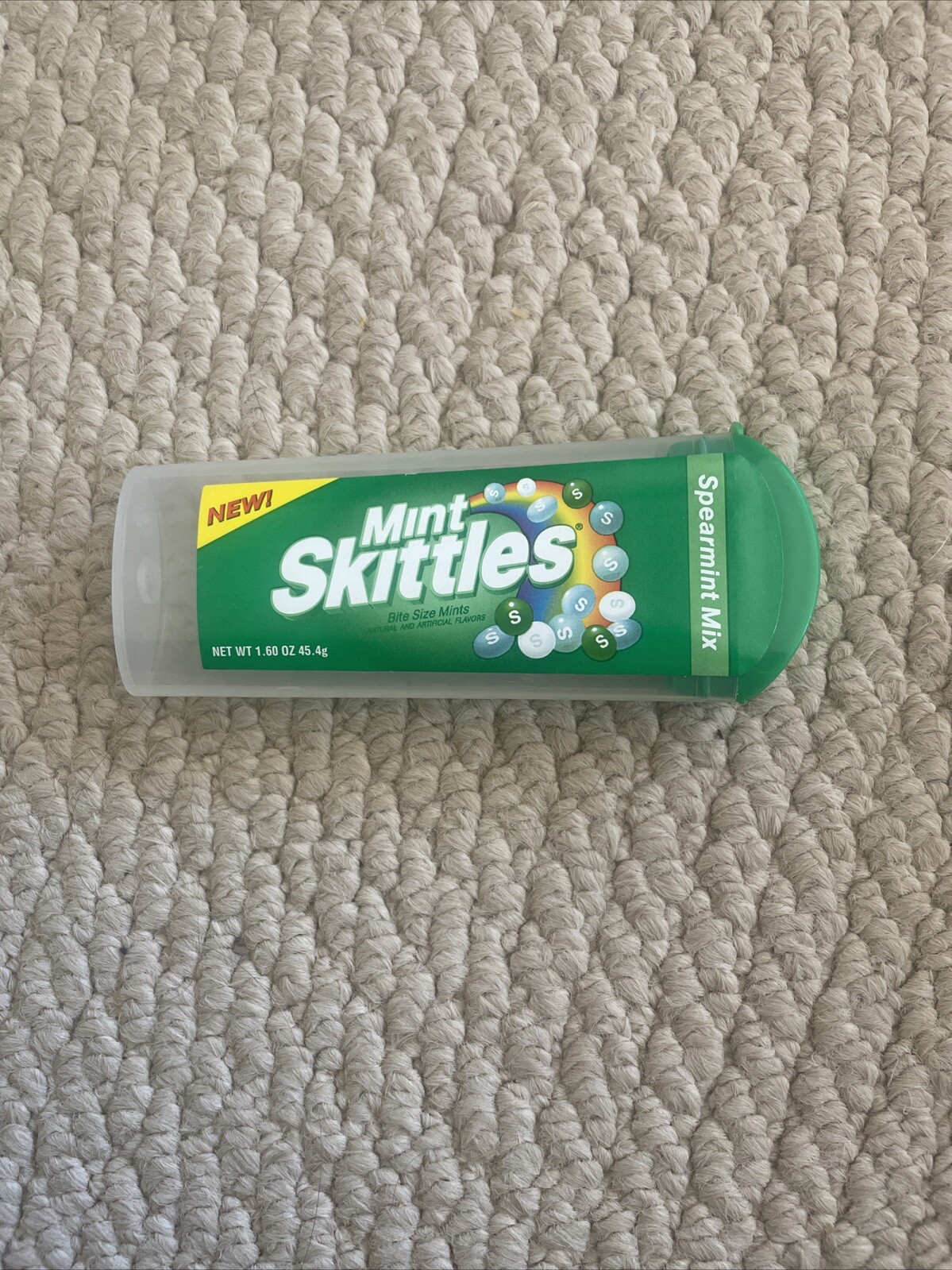 Rare Vintage *NEW* Empty Spearmint Skittles Container Discontinued Candy Rare Vintage *NEW* Empty Spearmint Skittles Container Discontinued Candy