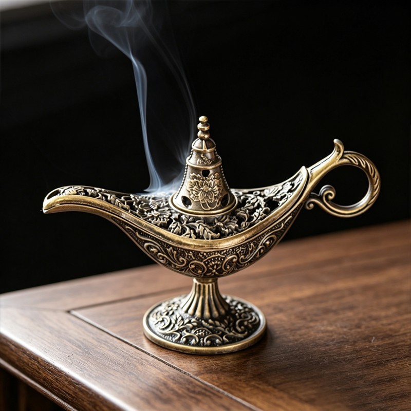 Antique Style Metal Incense Burner Cone Holder Home Decor Gift