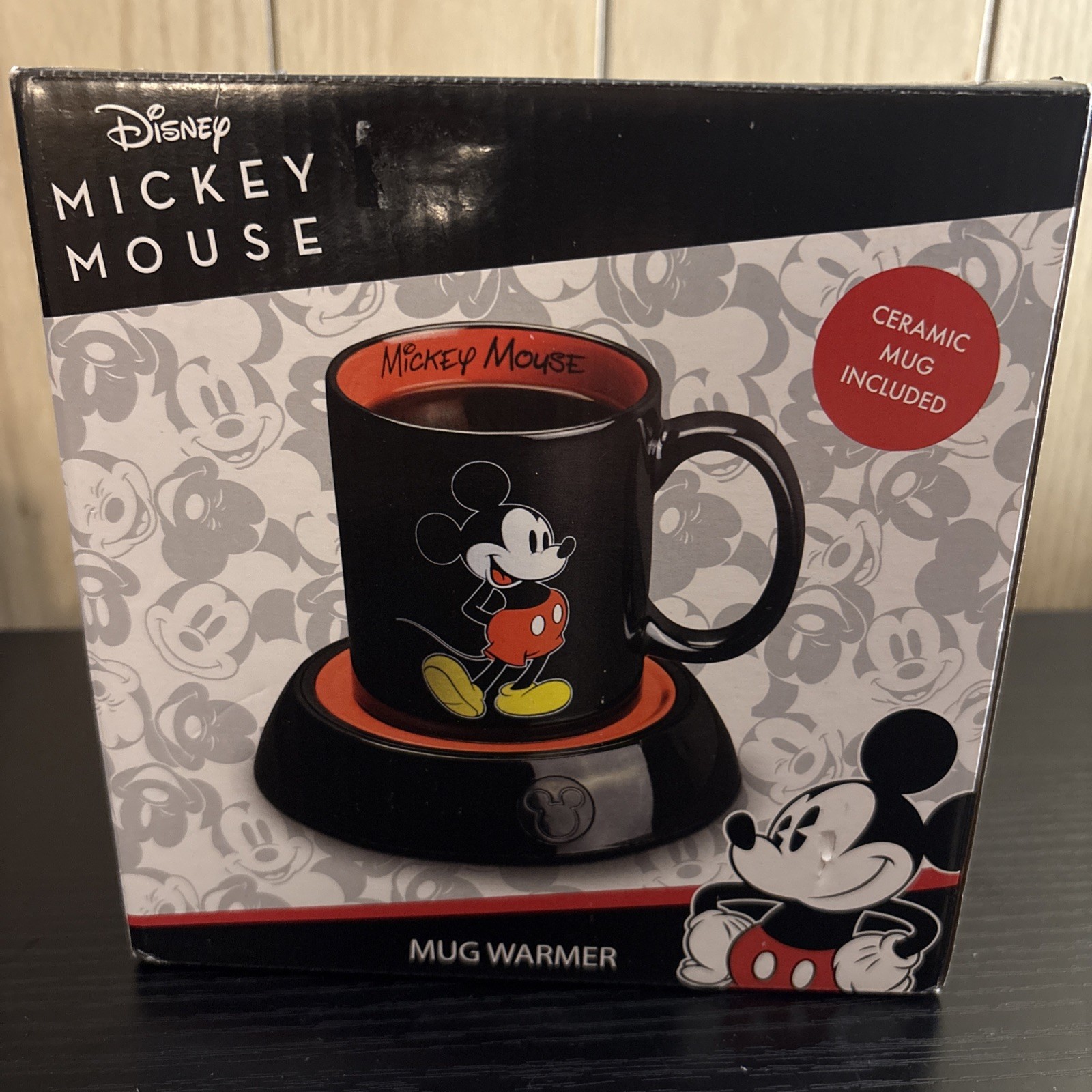 Disney Mickey Mouse Mug Warmer Set - Ceramic Mug, Power Indicator, 15W, New