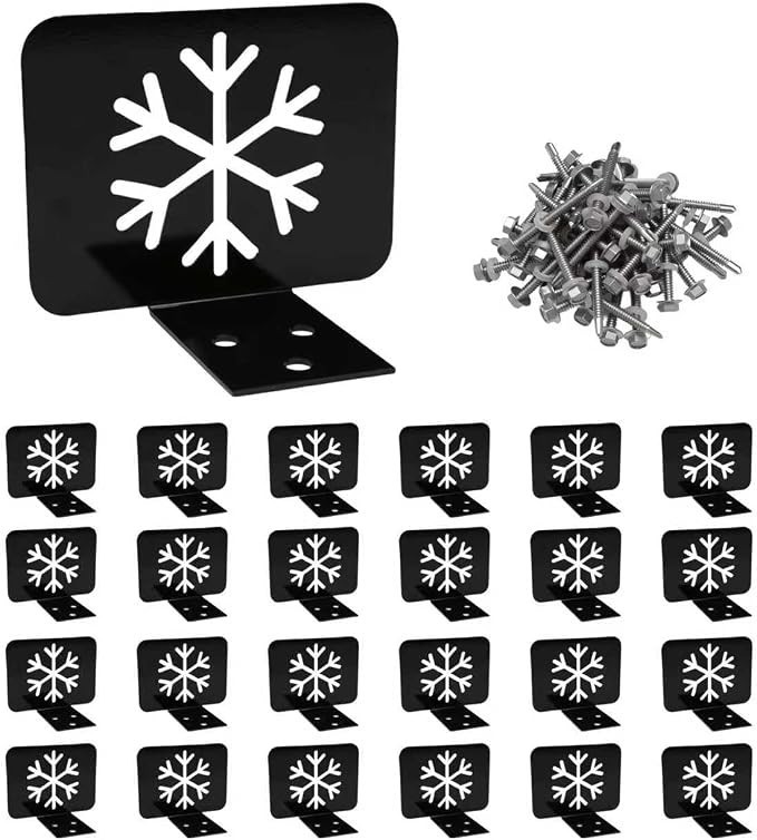 25 PCS Snow Guards for Metal Roofs Black Metal Roof Guards with Screws, Prevent 25 PCS Snow Guards for Metal Roofs Black Metal Roof Guards with Screws, Prevent