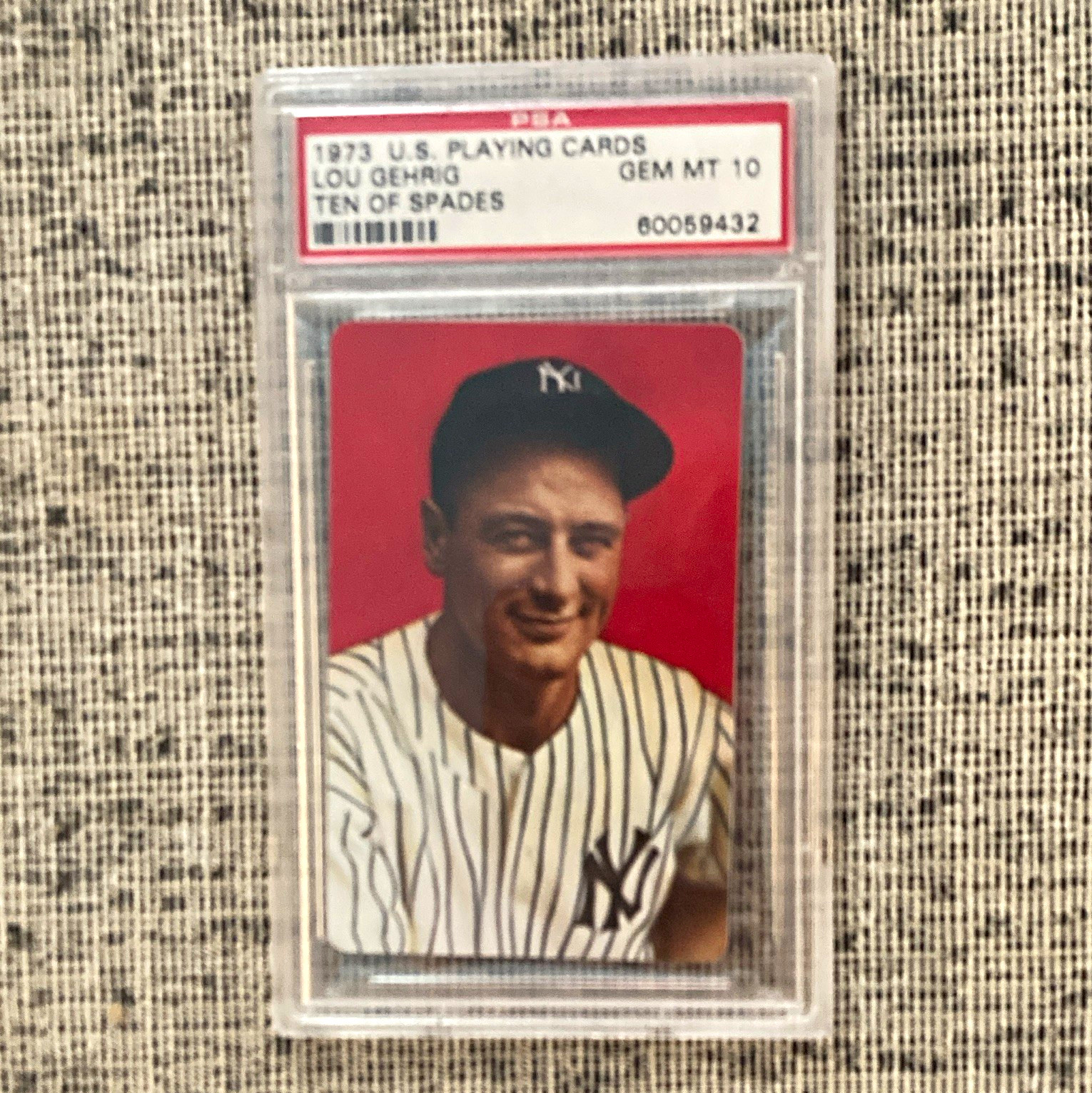 U.S. Playing Cards 1973 Lou Gehrig 10 of Spades PSA 10 GEM MT #60059432 U.S. Playing Cards 1973 Lou Gehrig 10 of Spades PSA 10 GEM MT #60059432