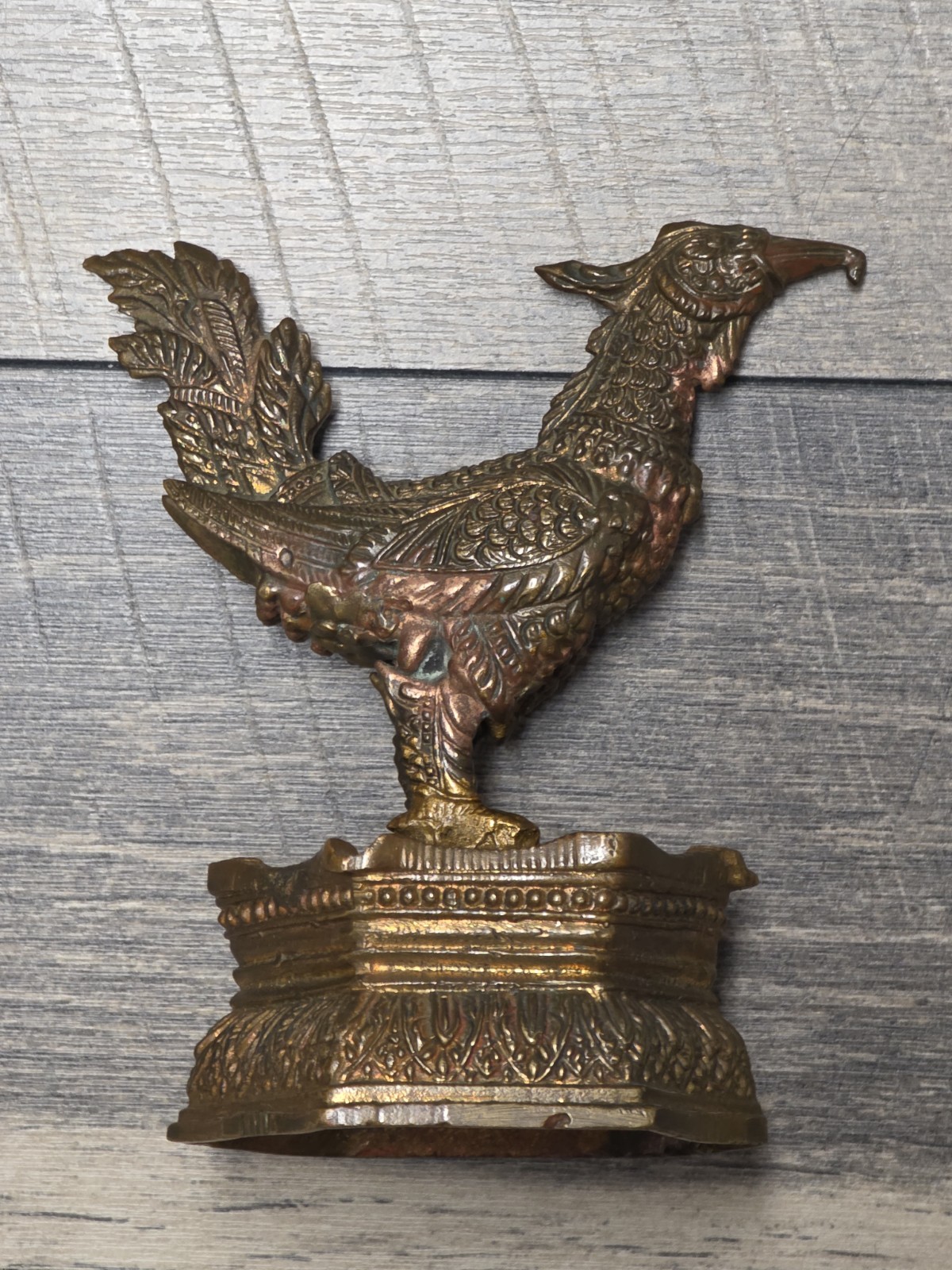 VTG Thai Bronze Hongsa Bird Figure Ashtray With Intricate Details Mid 20th Cent VTG Thai Bronze Hongsa Bird Figure Ashtray With Intricate Details Mid 20th Cent