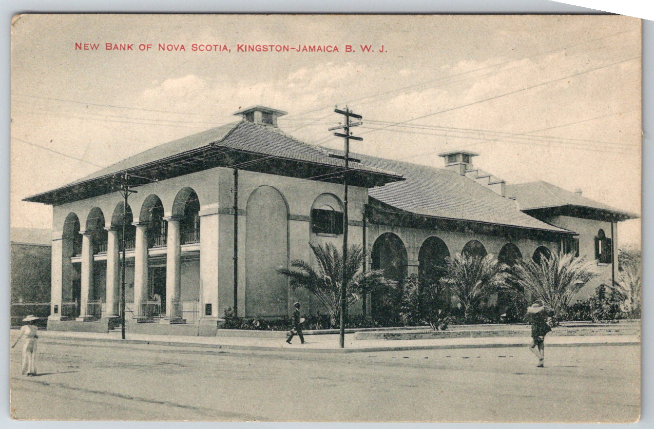 c1910s New Bank of Nova Scotia Kingston-Jamaica B.W.J. Antique Postcard