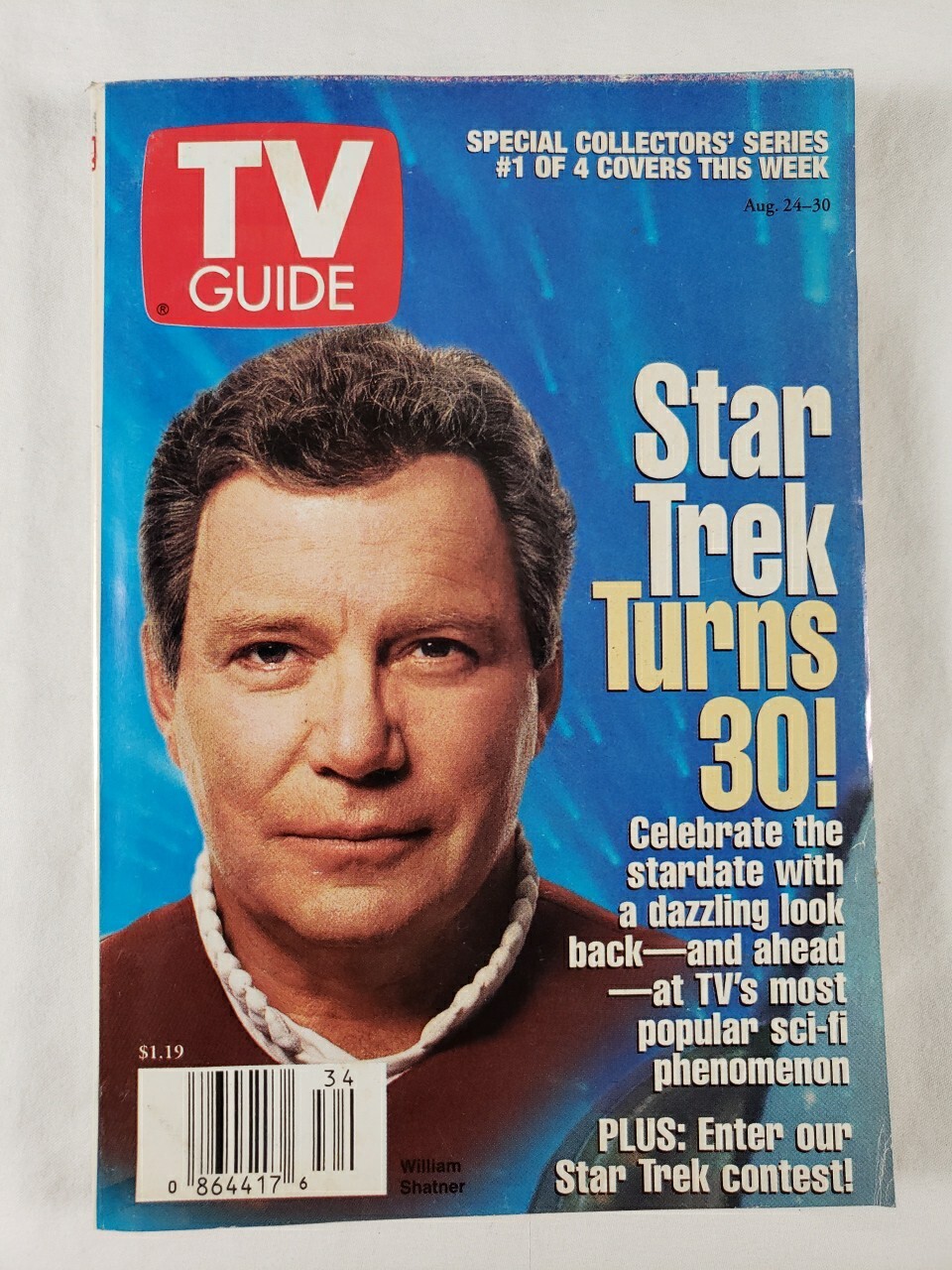 TV Guide August 24 - 30, 1996 Star Trek Turns 30 William Shatner 1 of 4 Covers