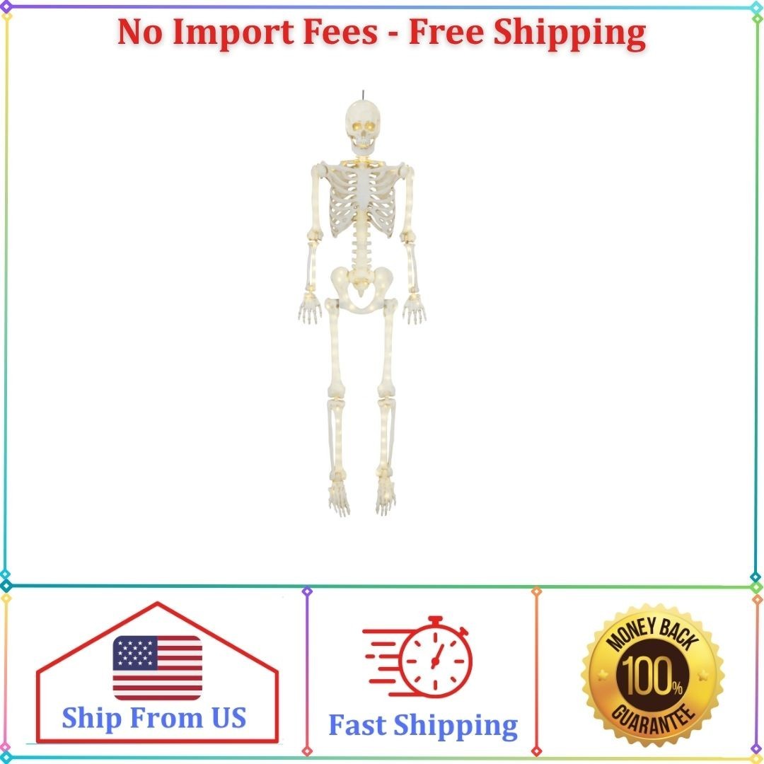 Way To Celebrate 5 ft Poseable LED Illuminated Skeleton Halloween Decoration Way To Celebrate 5 ft Poseable LED Illuminated Skeleton Halloween Decoration