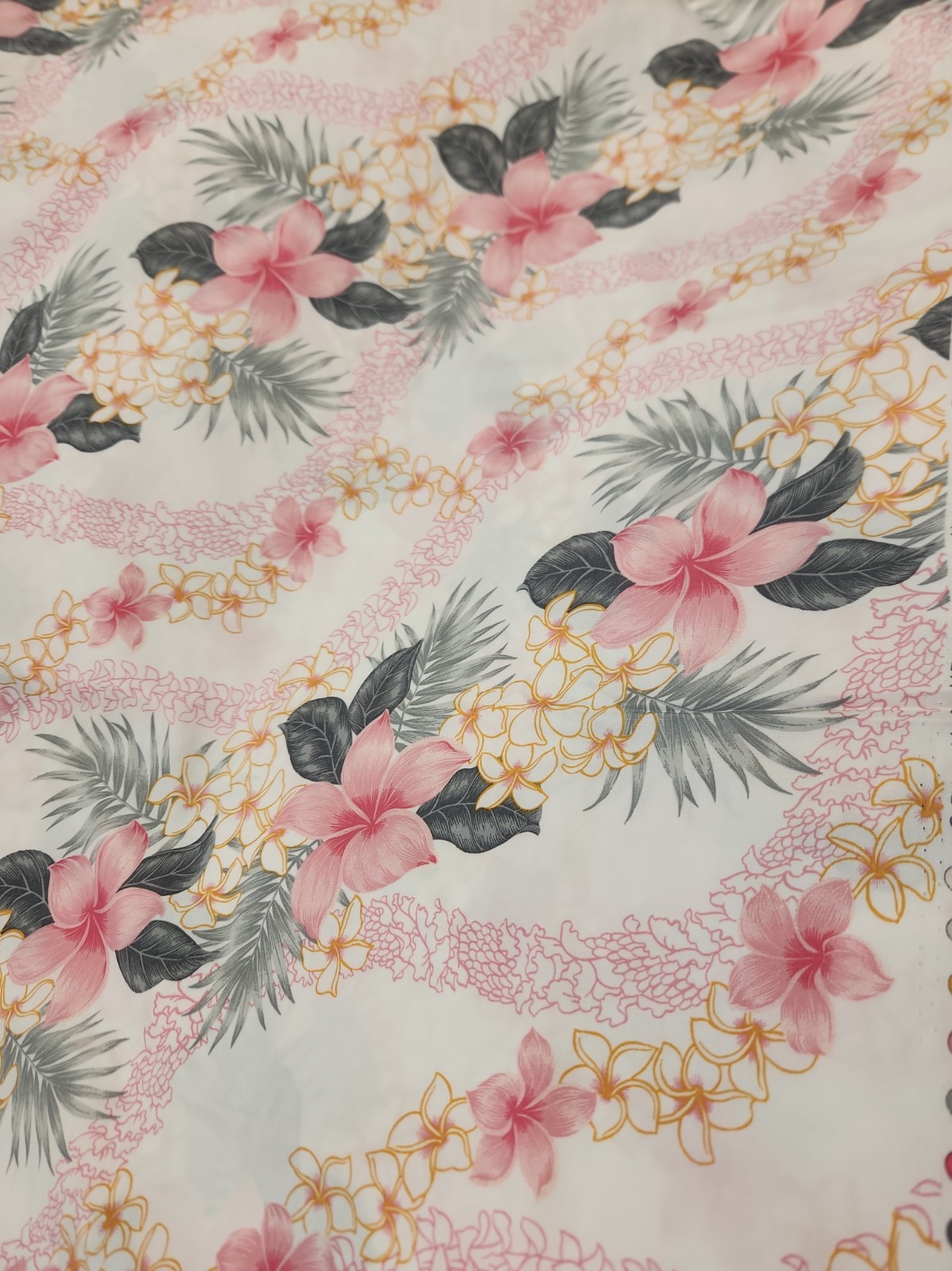 Sold Bt Yard Pink Grey White Floral 100% Cotton David Textiles Clothing Quilting