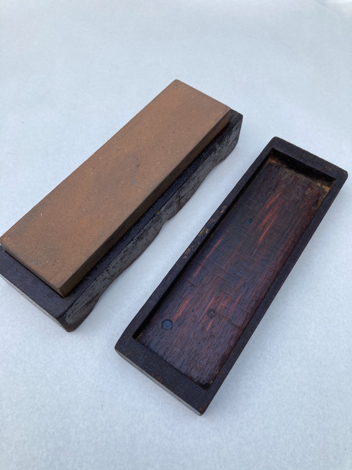 Antique Sharpening Stone Victorian Wood Coffin Box Whetstone Oil Stone Nice Antique Sharpening Stone Victorian Wood Coffin Box Whetstone Oil Stone Nice