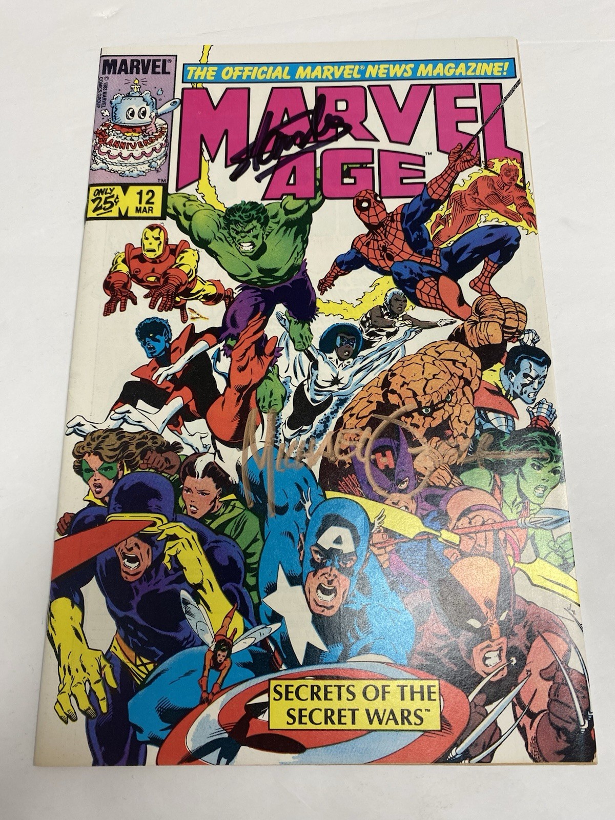 Marvel Age #12 Signed Stan Lee & Michael Zeck Preview Black Costume Pre 252 NM-