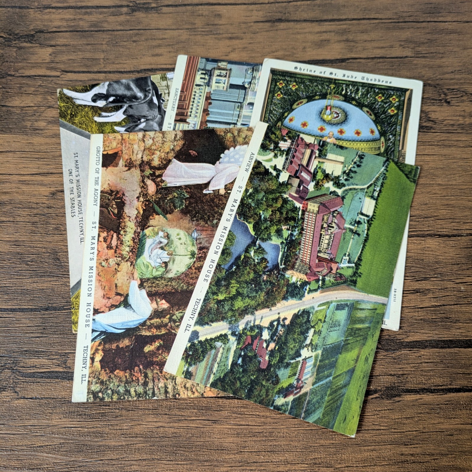 Vintage - Lot of 5 Illinois St. Mary\'s Mission House Souvenir Post Cards