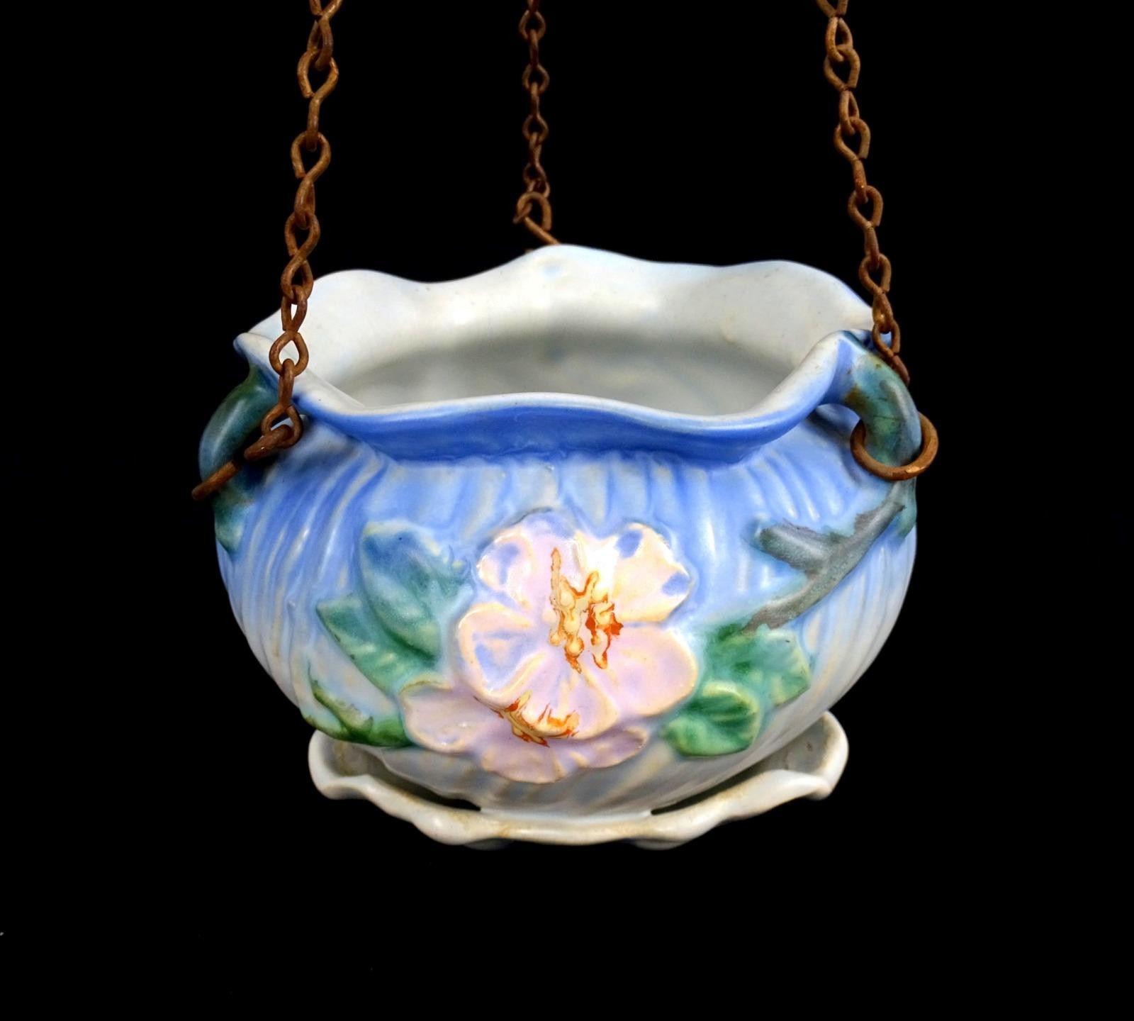 Weller Art Pottery Roba Periwinkle Blue Vintage 5 1/4