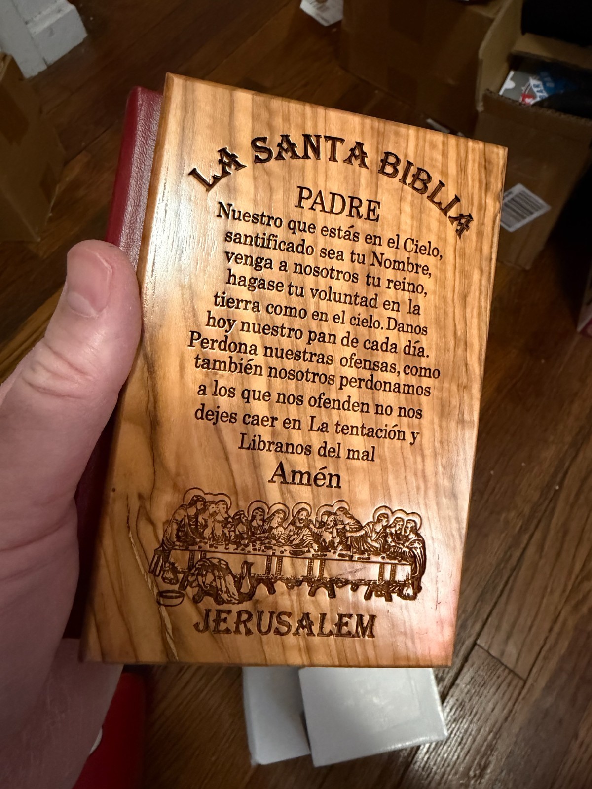 Olive Wood Good News Bible Catholic Edition with Holy Oil Holy Water Spanish Olive Wood Good News Bible Catholic Edition with Holy Oil Holy Water Spanish
