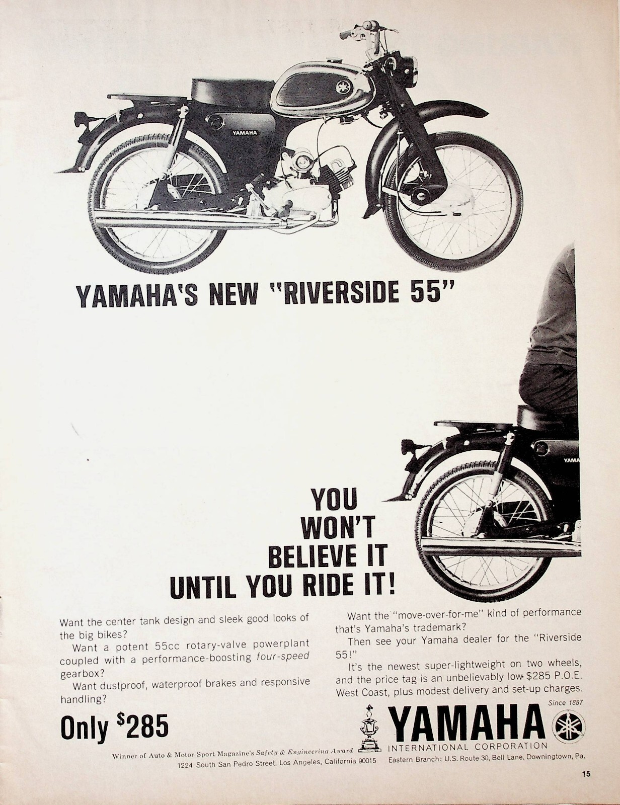 1964 Yamaha Riverside 55 - Vintage Motorcycle Ad