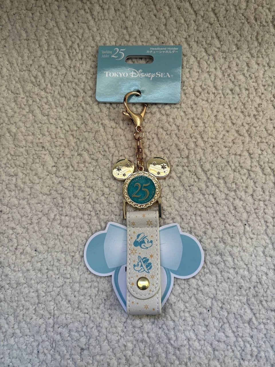 Tokyo DisneySea 25th Anniversary Sparkling Jubilee Headband Ear Holder Clip NWT