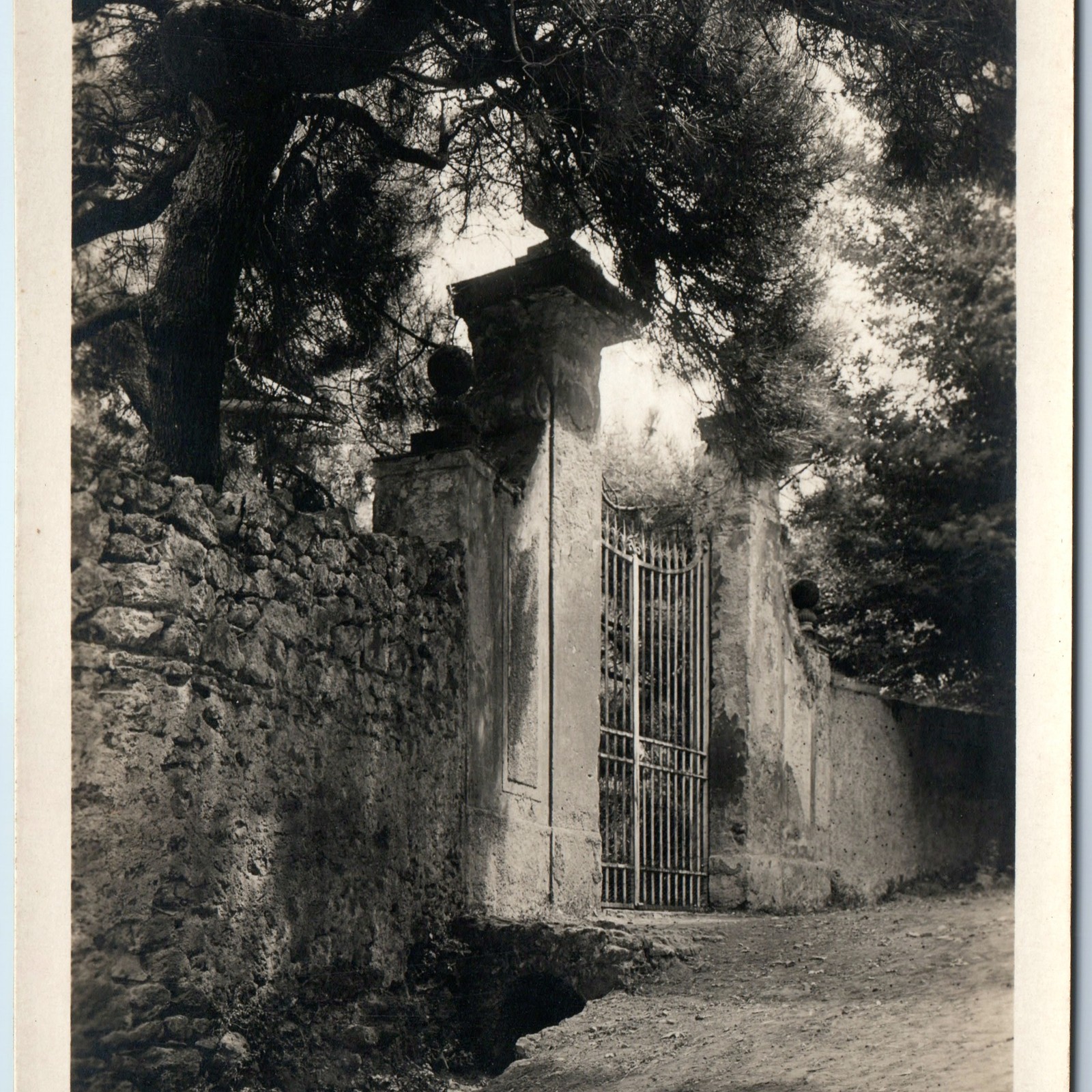 c1920s Pascali, Italy RPPC Villa Aldobrandini Iron Gate Entrance Stone Wall A361 c1920s Pascali, Italy RPPC Villa Aldobrandini Iron Gate Entrance Stone Wall A361
