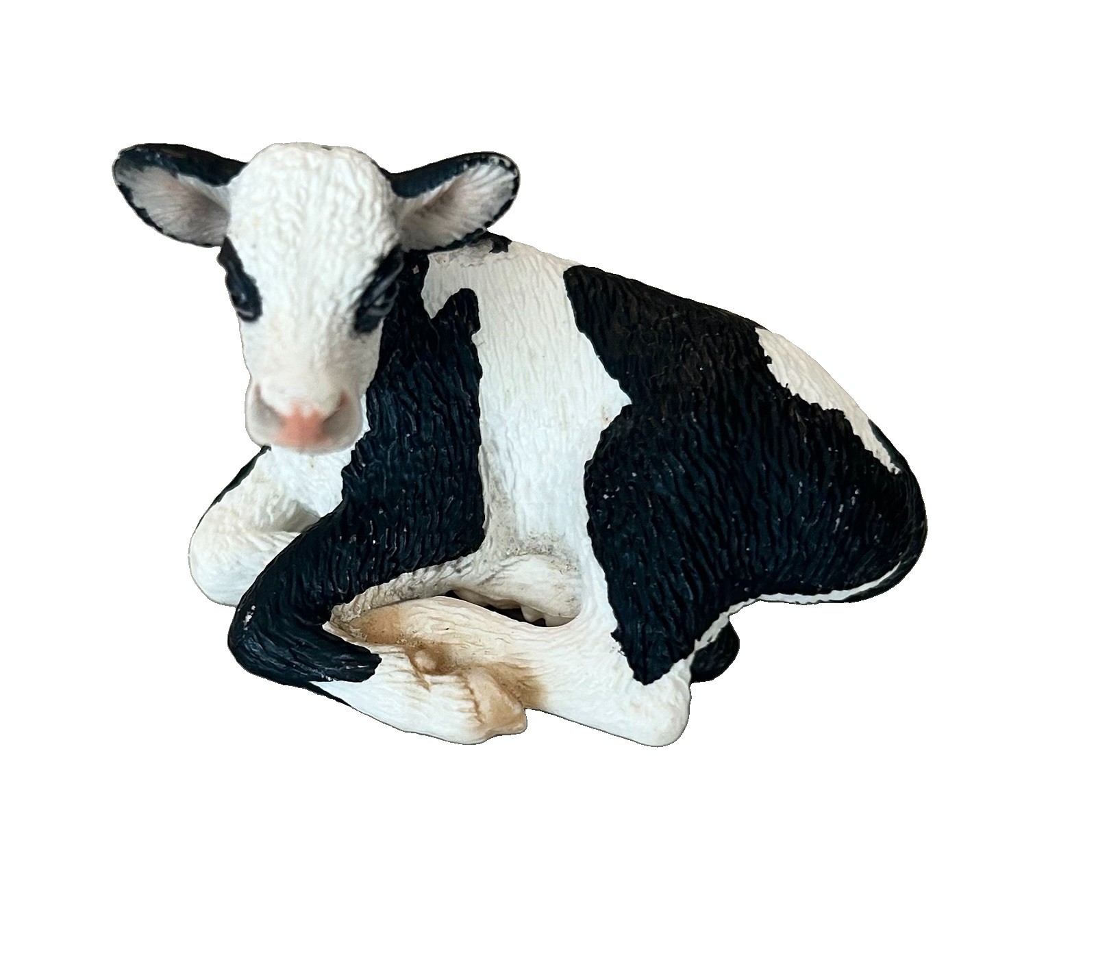 Schleich Retired Holstein Calf Lying Figurine Model 13639 HTF Farm Life Rare