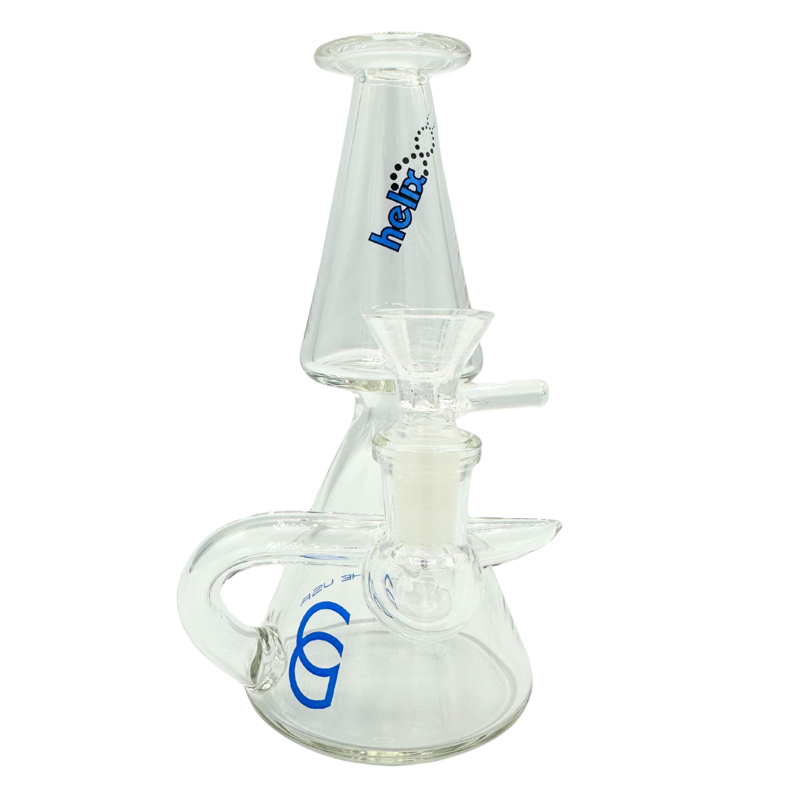 Helix Titan Series Hyperion Premium Glass Water Pipe Blue Logo