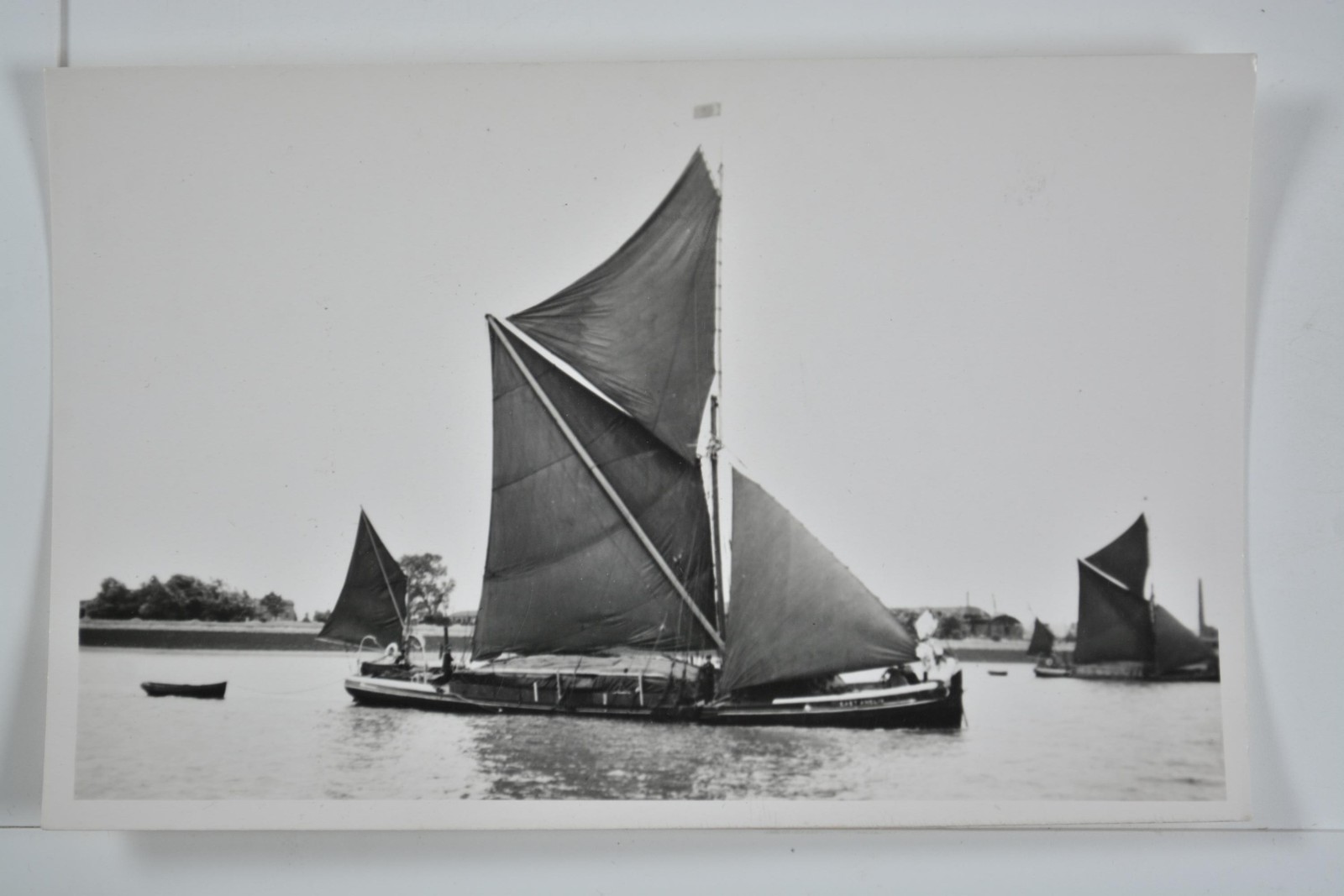 Thames Sailing Barge East Anglia Under Sail River Spritsail Barges VTG Photo