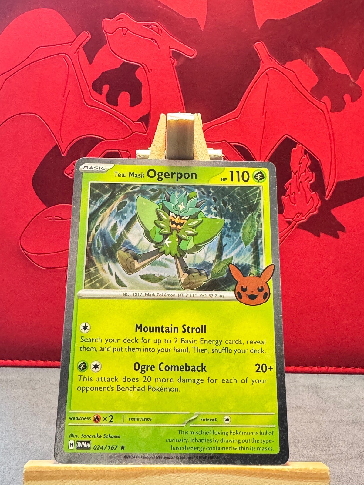 Teal Mask Ogerpon (Cosmos Holo) 024/167 Holo Rare TRICK OR TRADE BOOSTER 2024 LP