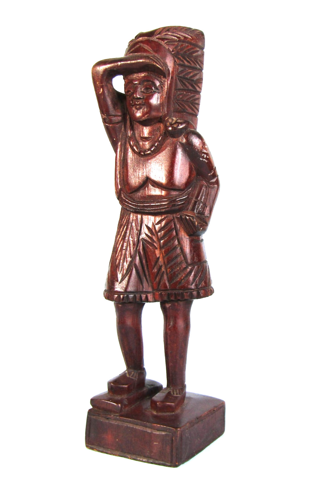 Vtg Carved Wood Cigar Store Indian Countertop Statue 12” Tobacco Shop Display