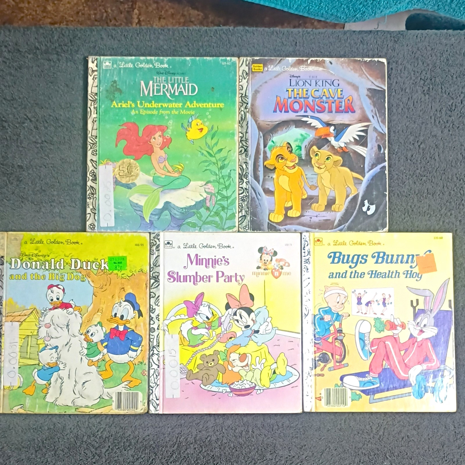 Little Golden Books Disney Lot of 5: Mermaid, Lion King, Donald Duck Little Golden Books Disney Lot of 5: Mermaid, Lion King, Donald Duck