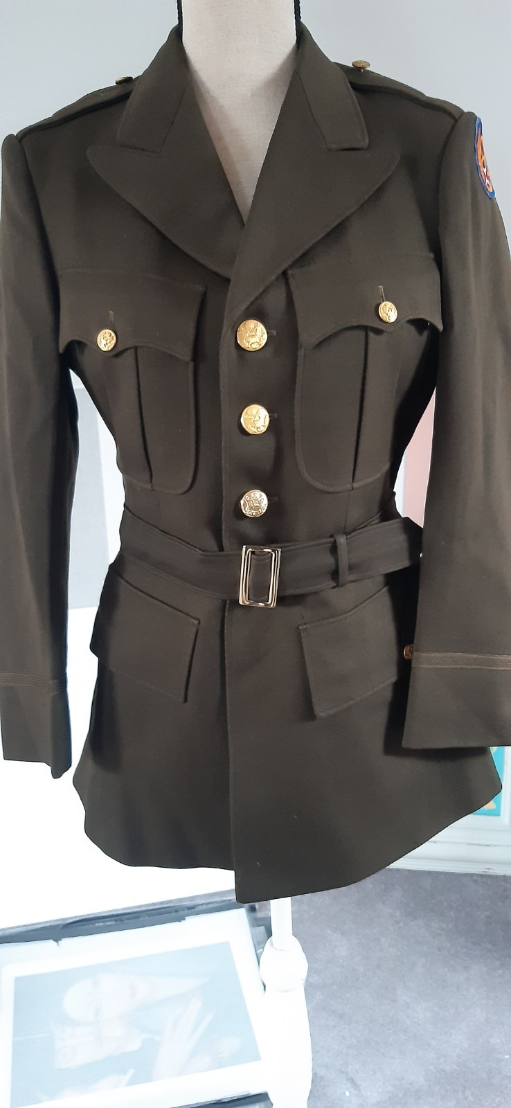 genuine 1945 WWII US army pilot Uniform jacket hamilton tailoring M V8 patch genuine 1945 WWII US army pilot Uniform jacket hamilton tailoring M V8 patch