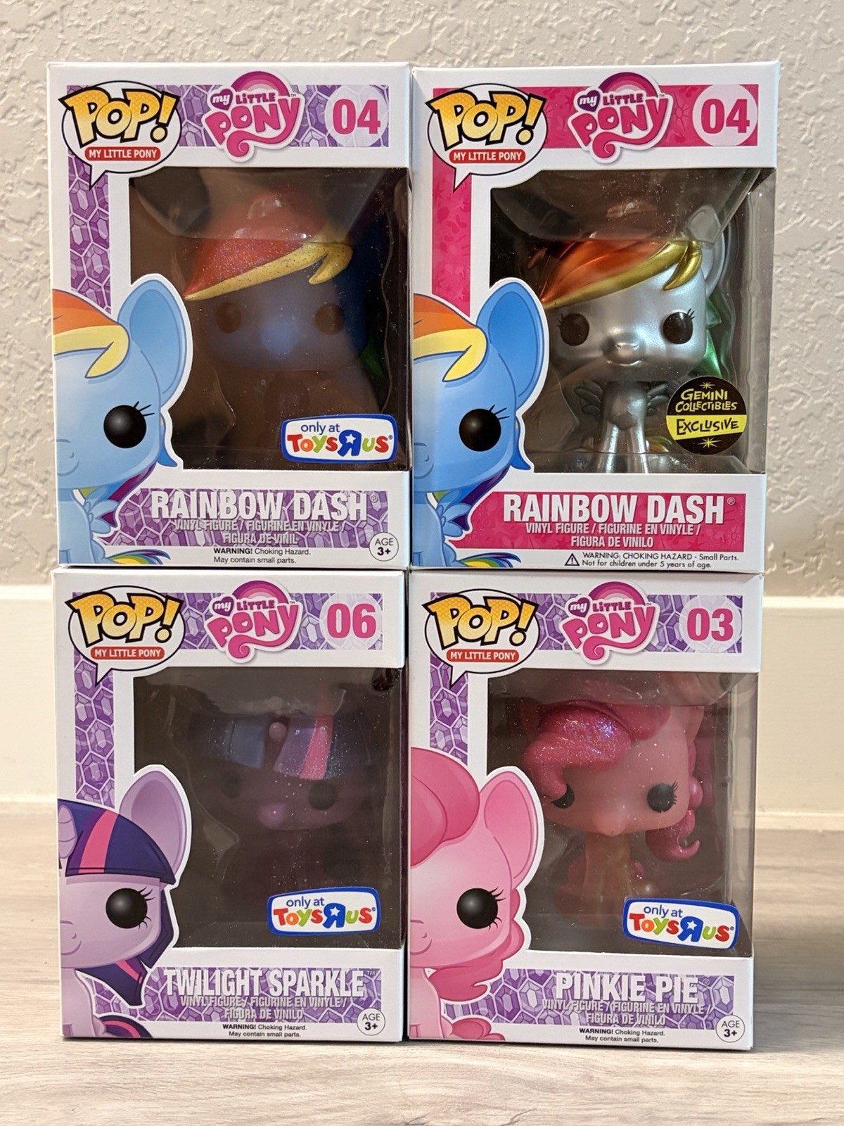 Funko Pop My Little Pony Rainbow Dash  Twilight Sparkle Pinkie Pie Excl Lot NIB