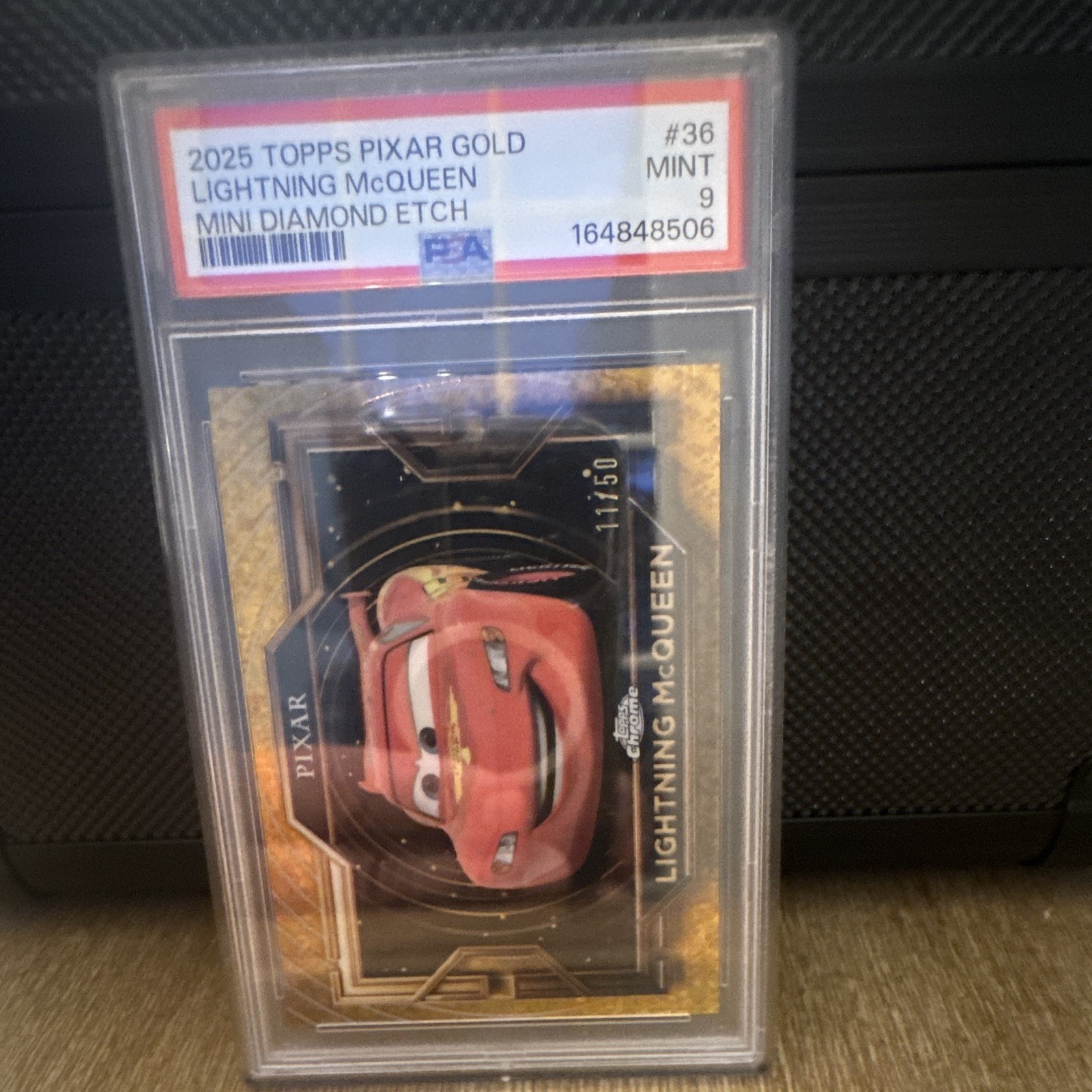 Topps 2025 Pixar Gold Lightning McQueen Mini Diamond Etch #11/50 PSA 9 - POP 4