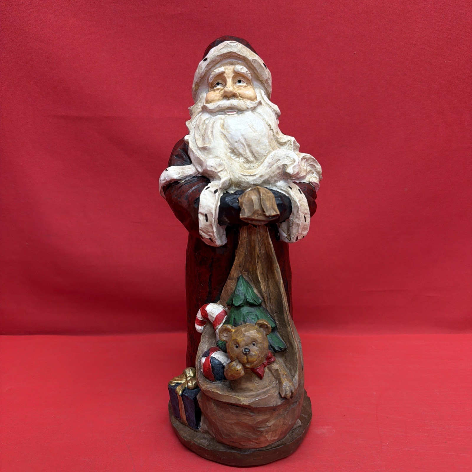 Vintage Style Santa Claus Figurine 10” Tall Resin Christmas Holiday Decor