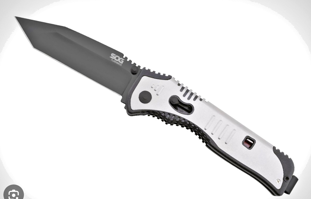 SOG Mini Flashback Clip Point Satin SAT101-CP  Assisted Opening