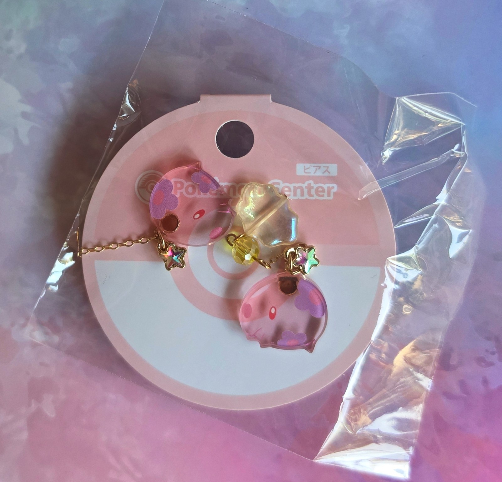 Pokemon Center Original Munna Earrings, Imported from Japan, New 
