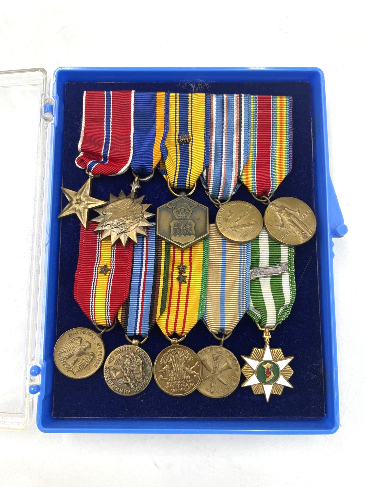 US Miniature Medals WWII Korean Vietnam Mini Medal Bar Set Of 10