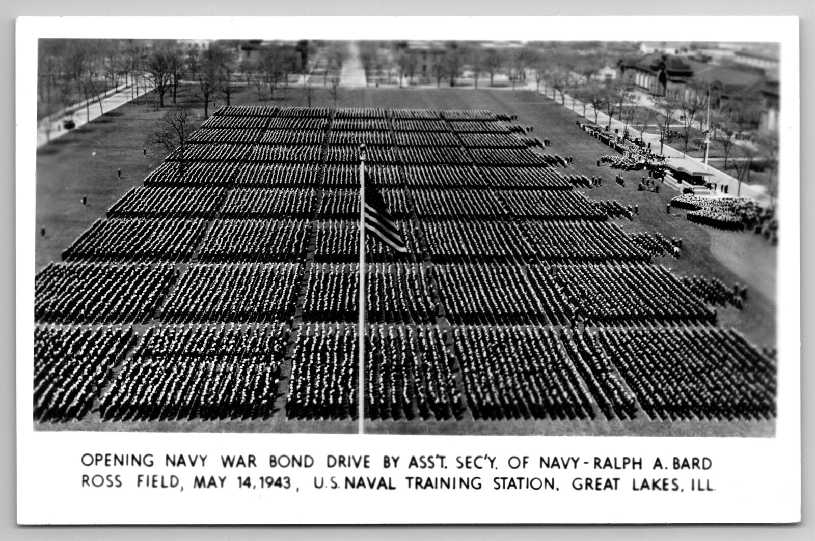 War Bond Drive Ross Field US Naval Training Station Great Lakes IL 1943 RPPC F29 War Bond Drive Ross Field US Naval Training Station Great Lakes IL 1943 RPPC F29