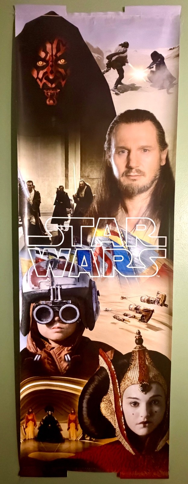 HUGE 6’ FT Star Wars Phantom Menace Episode One VINYL STORE BANNER DISPLAY 1999