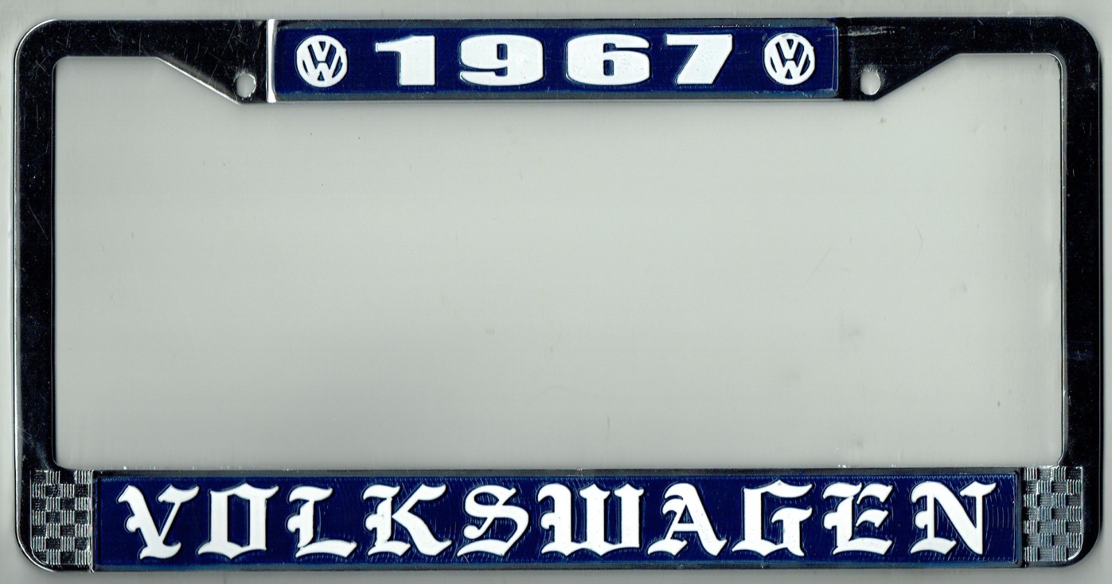 1967 Volkswagen VW OLD ENGLISH Vintage California License Plate Frame BUG BUS