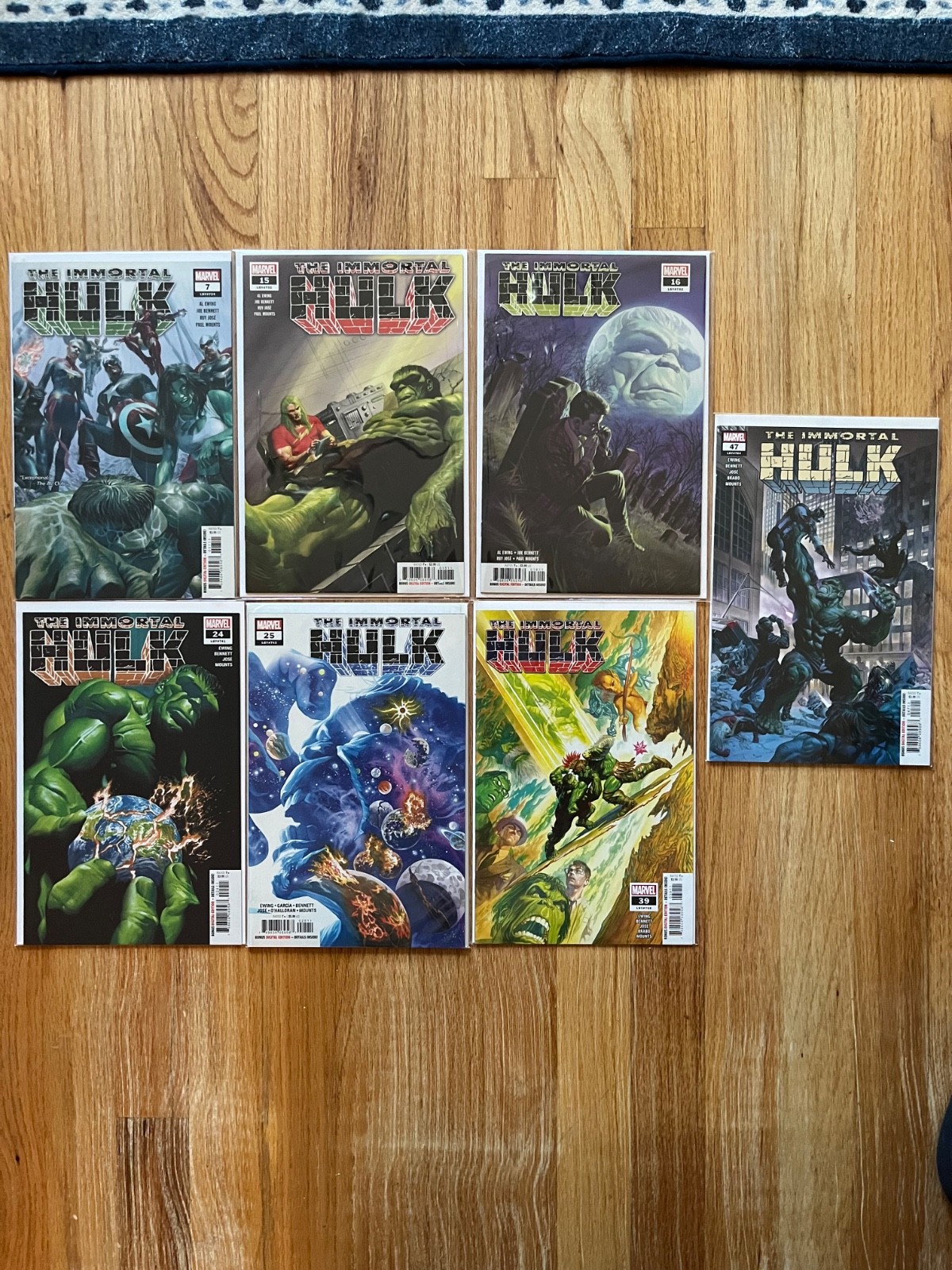 Immortal Hulk Alex Ross Cover Lot 7 NM #7 15 16 24 25 39 47 Marvel Comics Immortal Hulk Alex Ross Cover Lot 7 NM #7 15 16 24 25 39 47 Marvel Comics