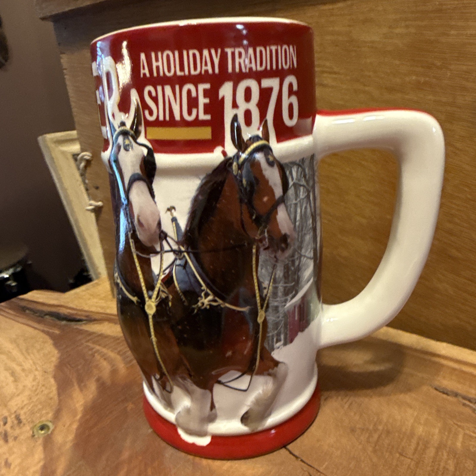 2018 Budweiser Holiday Stein 39th Anniv Clydesdales COA A Holiday Tradition 2018 Budweiser Holiday Stein 39th Anniv Clydesdales COA A Holiday Tradition